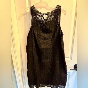 Elegant Black Lace Sleeveless Mini dress